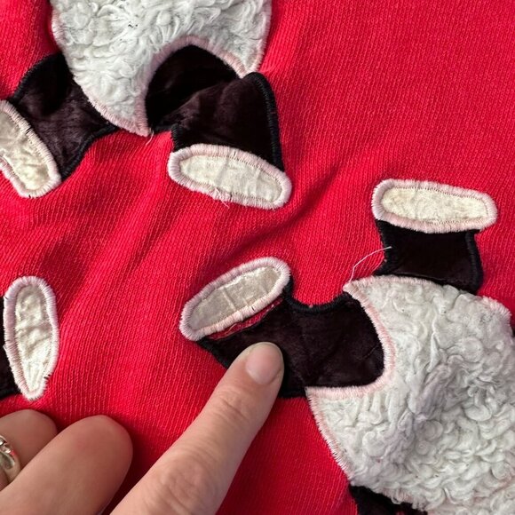 MC Bordeaux vintage 80's panda bear red sweater women's Medium - Picture 3 of 11